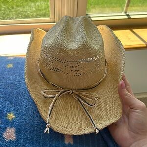 Straw Cowboy Hat With Bow attached